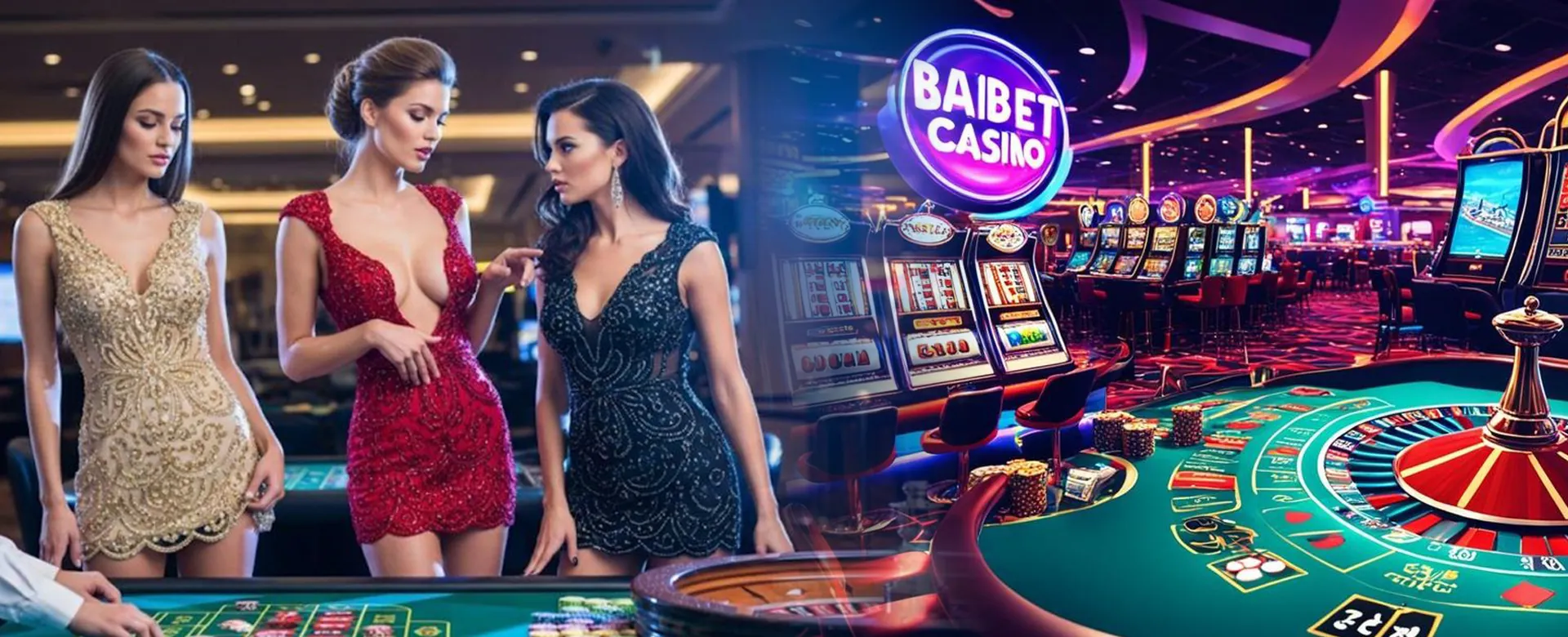 Dynamic 8k8 Casino background with vibrant lights and gaming elements